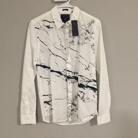guess button shirt
